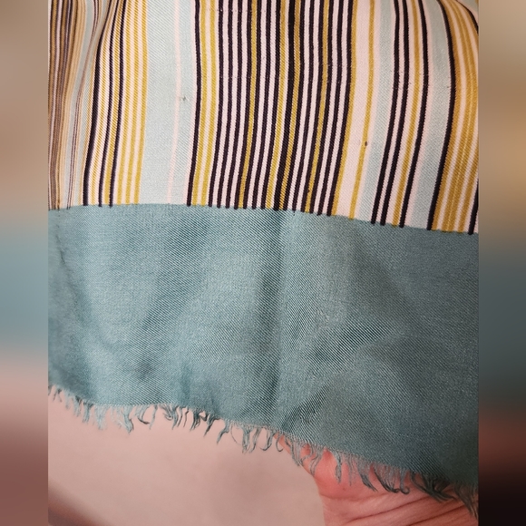 Ted Lapidus Striped Silk Scarf Paris France - Picture 3 of 4